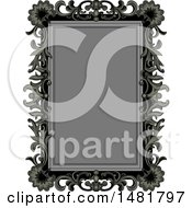 Gray And Black Vintage Floral Frame
