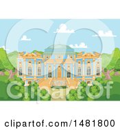Poster, Art Print Of Blue And Gold Palace Exterior And Courtyard
