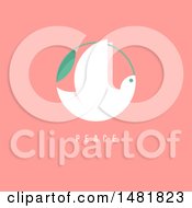 Clipart Of A Dove With An Olive Branch And Peace Text On Salmon Pink Royalty Free Vector Illustration