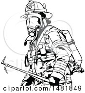 Clipart Of A Fireman Royalty Free Vector Illustration