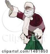 Poster, Art Print Of Christmas Santa Claus Waving