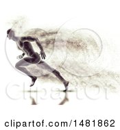 Clipart Of A 3d Male Athlete Sprinting With Speed Effect Royalty Free Illustration