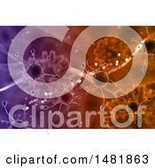 Clipart Of A 3d Medical Virus Cell Background Royalty Free Illustration