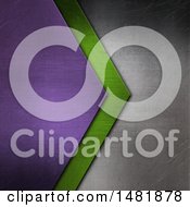 Clipart Of A Purple Green And Silver Metal Arrow Background Royalty Free Illustration