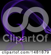 Poster, Art Print Of Purple Flowing Wave On A Dark Background