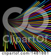 Clipart Of A Background Of Colorful Lines On Black Royalty Free Vector Illustration