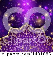 Poster, Art Print Of Purple And Gold Mandala Over Flares