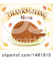 Poster, Art Print Of Roasted Turkey With Thanksgiving Menu Text