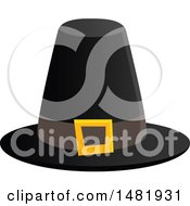 Poster, Art Print Of Black Thanksgiving Pilgrim Hat With A Buckle