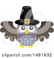 Poster, Art Print Of Thanksgiving Owl Wearing A Pilgrim Hat