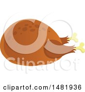 Clipart Of A Roasted Thanksgiving Turkey Royalty Free Vector Illustration