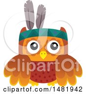 Poster, Art Print Of Thanksgiving Native American Owl