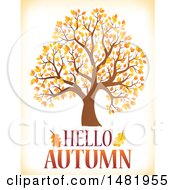 Poster, Art Print Of Fall Tree With Hello Autumn Text