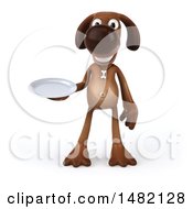 Clipart Of A 3d Brown Chocolate Lab Dog On A White Background Royalty Free Illustration by Julos