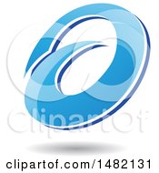 Clipart Of An Abstract Blue Oval Letter A Design With A Shadow Royalty Free Vector Illustration