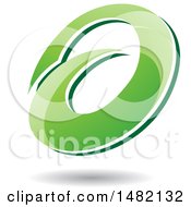 Clipart Of An Abstract Green Oval Letter A Design With A Shadow Royalty Free Vector Illustration