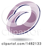Poster, Art Print Of Abstract Purple Oval Letter A Design With A Shadow