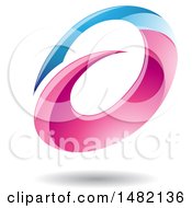 Clipart Of An Abstract Oval Letter A Design With A Shadow Royalty Free Vector Illustration