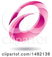Poster, Art Print Of Abstract Pink Oval Letter A Design With A Shadow