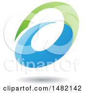 Clipart Of An Abstract Green And Blue Oval Letter A Design With A Shadow Royalty Free Vector Illustration