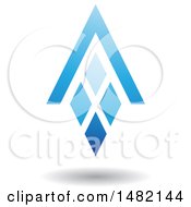 Poster, Art Print Of Blue Abstract Letter A Diamond Window And House Roof