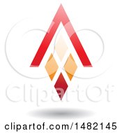 Poster, Art Print Of Red And Orange Abstract Letter A Diamond Window And House Roof