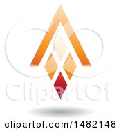 Poster, Art Print Of Orange Abstract Letter A Diamond Window And House Roof