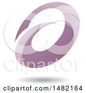 Poster, Art Print Of Abstract Purple Oval Letter A Design With A Shadow