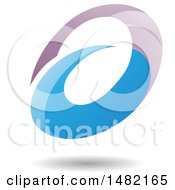 Clipart Of An Abstract Oval Letter A Design With A Shadow Royalty Free Vector Illustration