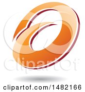 Poster, Art Print Of Abstract Orange Oval Letter A Design With A Shadow