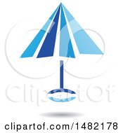 Poster, Art Print Of Floating Blue Umbrella And Shadow