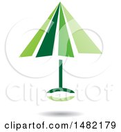 Poster, Art Print Of Floating Green Umbrella And Shadow