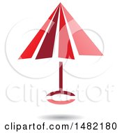Poster, Art Print Of Floating Red Umbrella And Shadow