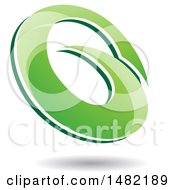 Clipart Of An Abstract Green Oval Letter G Design With A Shadow Royalty Free Vector Illustration by cidepix