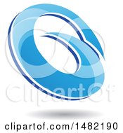 Poster, Art Print Of Abstract Blue Oval Letter G Design With A Shadow