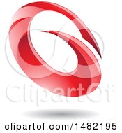 Poster, Art Print Of Abstract Red Oval Letter G Design With A Shadow