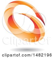 Poster, Art Print Of Abstract Orange Oval Letter G Design With A Shadow
