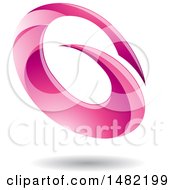 Poster, Art Print Of Abstract Pink Oval Letter G Design With A Shadow