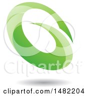 Poster, Art Print Of Abstract Green Oval Letter G Design With A Shadow