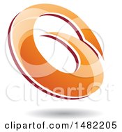 Clipart Of An Abstract Orange Oval Letter G Design With A Shadow Royalty Free Vector Illustration by cidepix