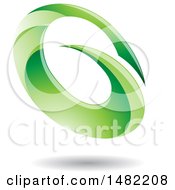 Poster, Art Print Of Abstract Green Oval Letter G Design With A Shadow