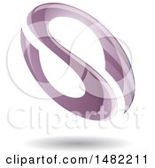 Clipart Of A Floating Purple Abstract Glossy Oval Letter S Design And Shadow Royalty Free Vector Illustration