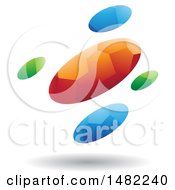 Poster, Art Print Of Mosaic Droplet Design With A Shadow