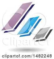 Clipart Of Three Diagonal Floating Bars And A Shadow Royalty Free Vector Illustration by cidepix