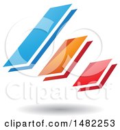 Clipart Of Three Diagonal Floating Bars And A Shadow Royalty Free Vector Illustration by cidepix