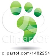 Poster, Art Print Of Shiny Green Foot Print Logo