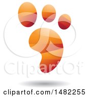 Shiny Orange Foot Print Logo