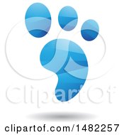 Poster, Art Print Of Shiny Blue Foot Print Logo