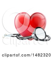 Poster, Art Print Of 3d Medical Stethoscope Around A Red Love Heart
