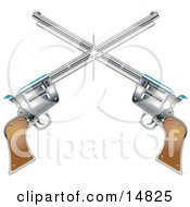 Two Shiny Pistils Forming A Cross Over A White Background Clipart Illustration